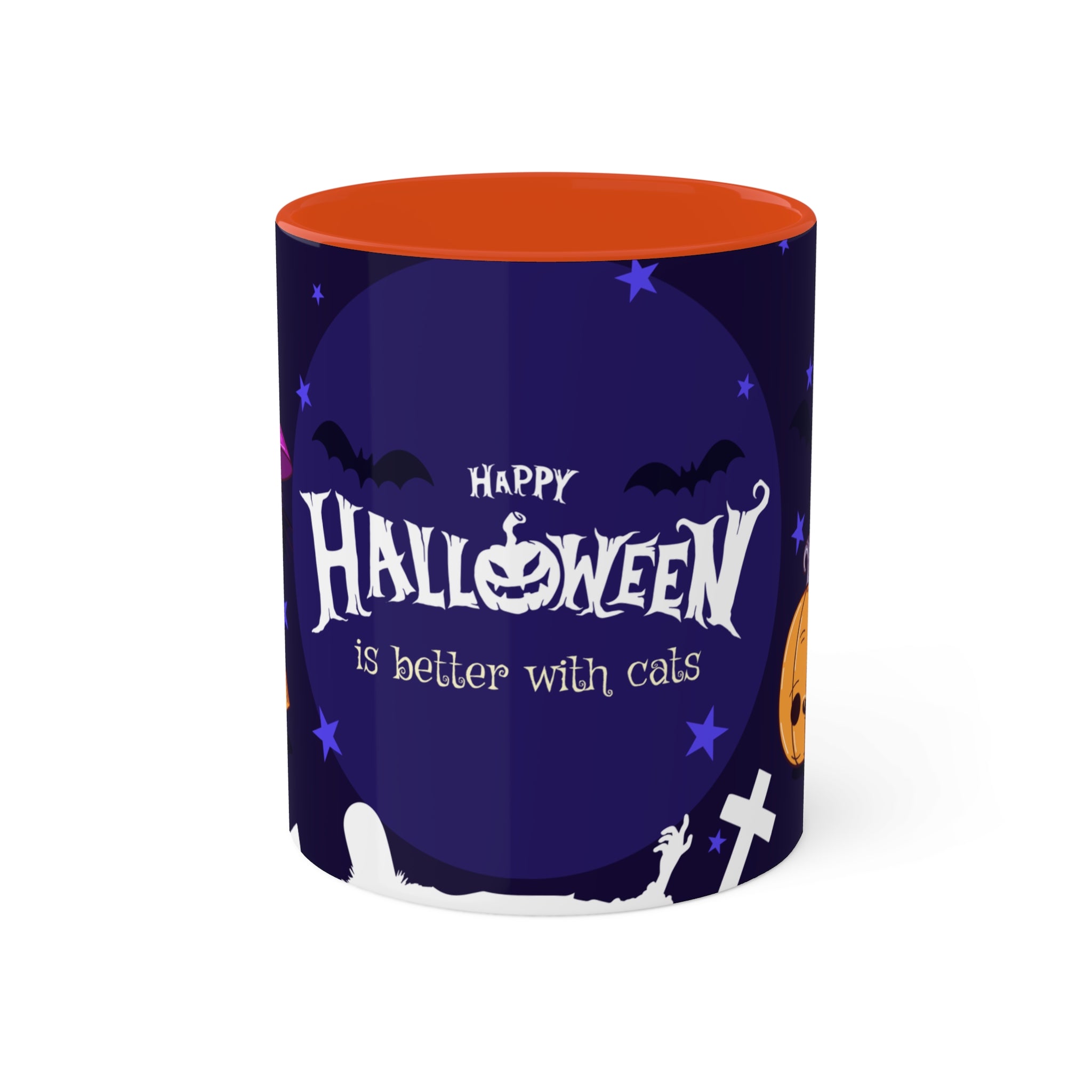 Happy Halloween with Witch's Cats | Colorful Mugs